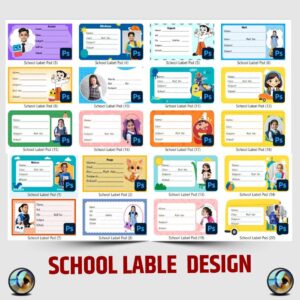 SCHOOL BOOK LABEL DESIGN PSD