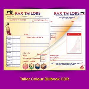 Multicolour Tailor Bill Book Design
