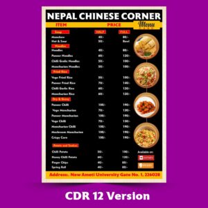 Fast Food Menu Card Design