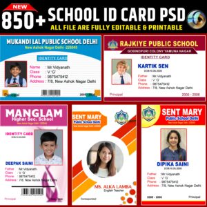 New School ID Card Design PSD
